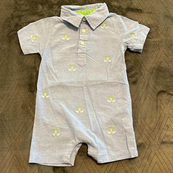 Golf Club Boy’s 9-12 month Collared Shortalls - Picture 1 of 6